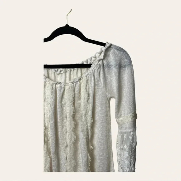 1282. LIVING DOLL 3/4 SLEEVE TOP EMBROIDERED LACE SIZE 1(SEE MEASUREMENTS) - Picture 2 of 9